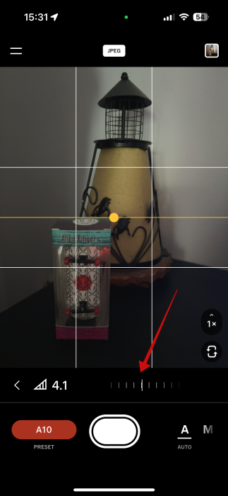 Adjusting intensity for filter in Capture app.