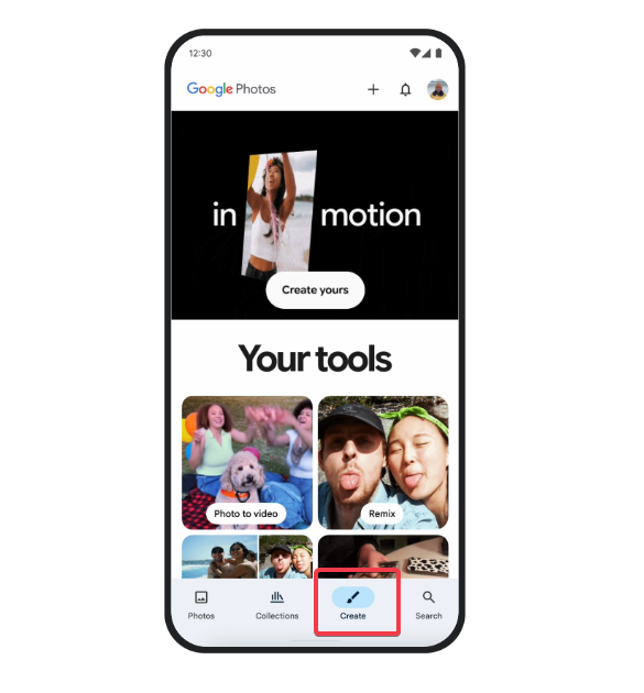 Create Tab Google Photos