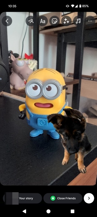 Adding custom sticker to Instagram story on Android.