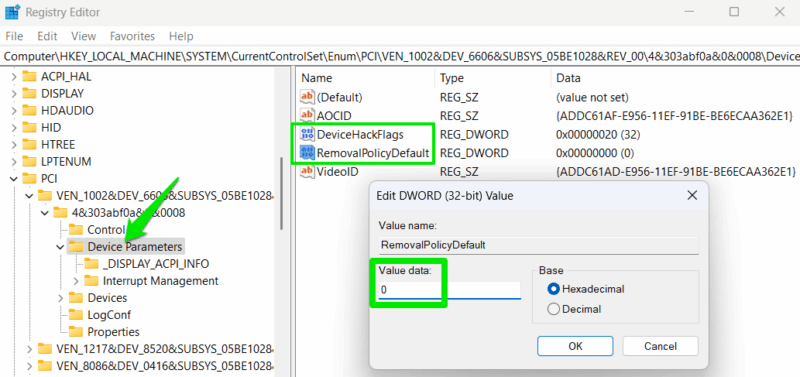 Editing a DWORD value in Windows Registry