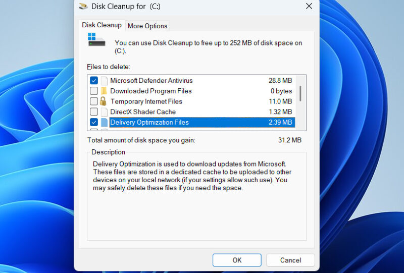 Disk Cleanup Delete Windows Updates Data