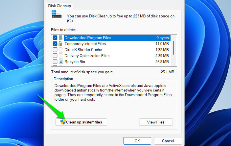 Disk Cleanup main interface