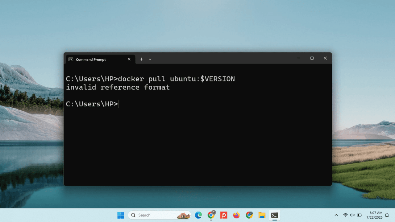 Docker Invalid Reference Format