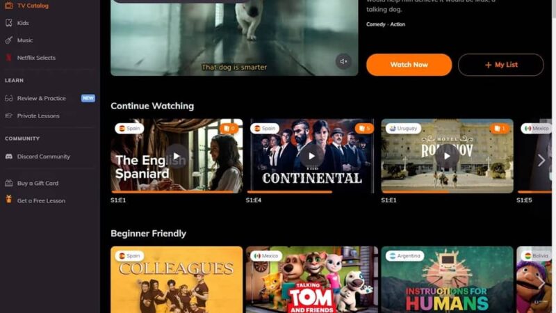 Finding content to stream on Lingopie.