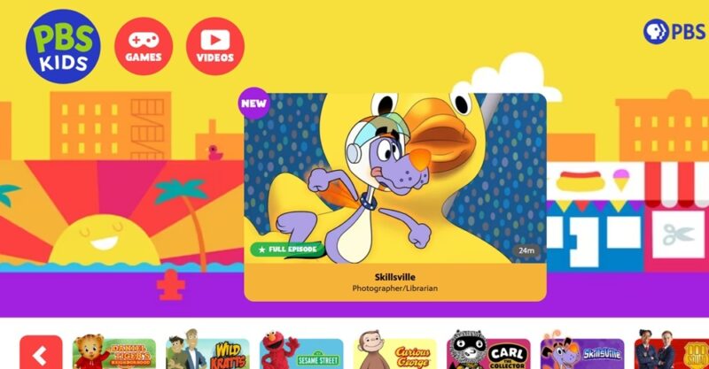 Viewing latest episodes on PBS Kids.