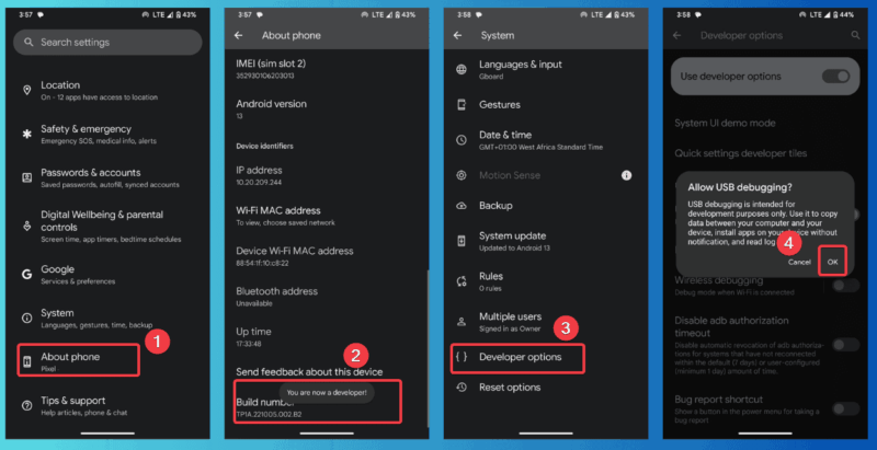 Enable Usb Debugging