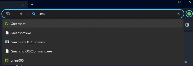 Search results in File app on Windows computer.