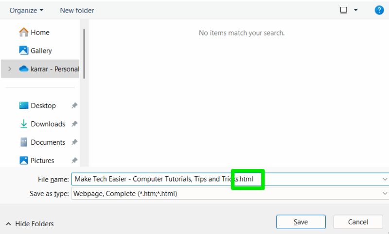 Windows download dialog with file extension showing