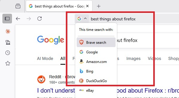 Changing search engine mid search.