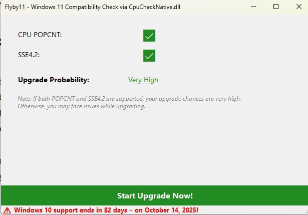 Checking compatibility to install Windows 11 on Windows 10.