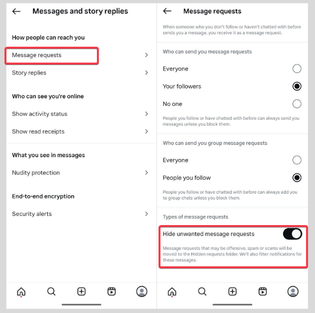 Hide Unwanted Messages