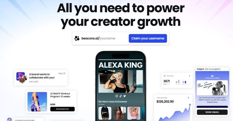 Starting a link in bio with Beacons.