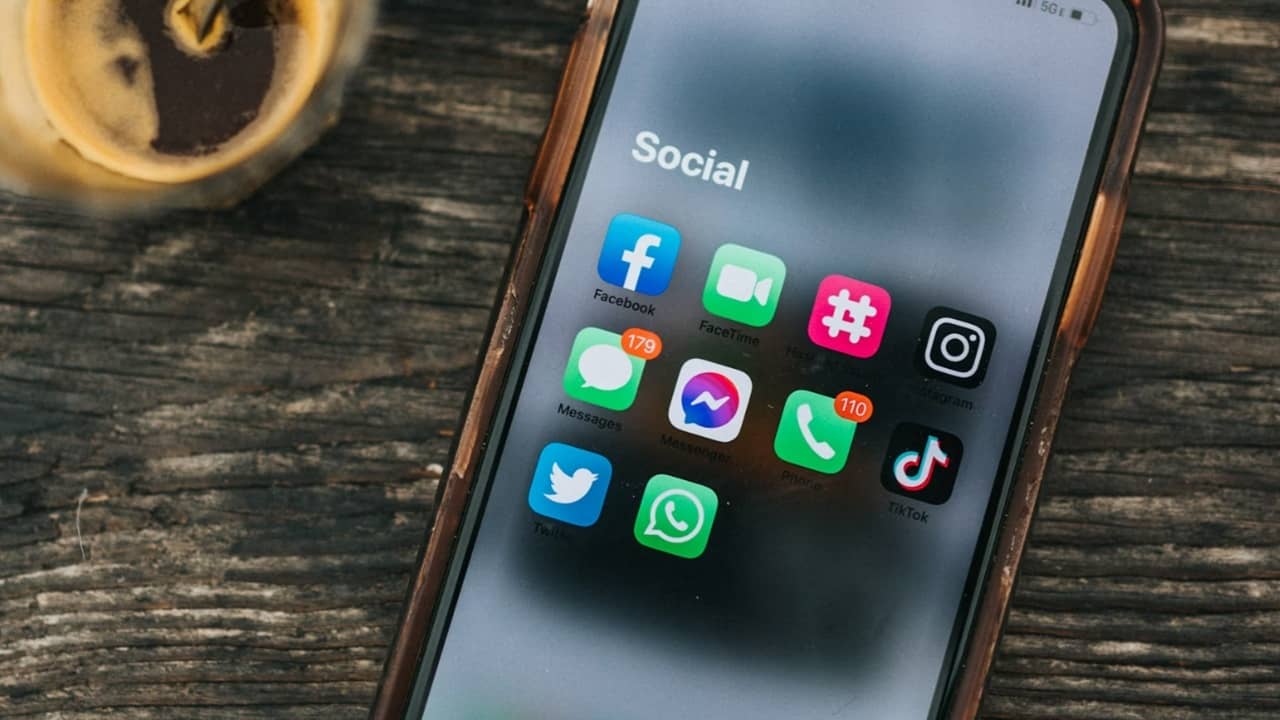 Social media shortcuts on phone.