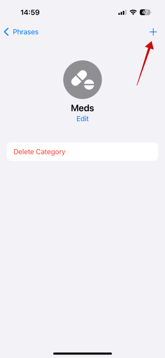 Adding new phrase for category for Live Speech on iPhone. 