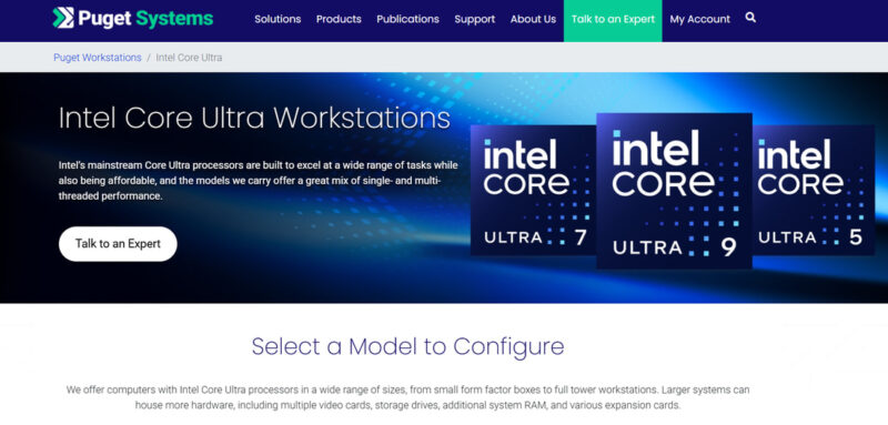 Puget System website home page