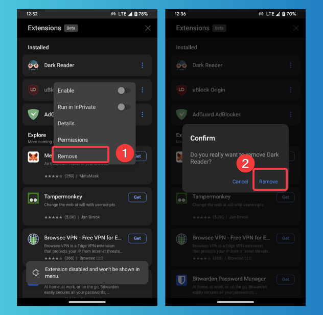 Remove Edge Extension