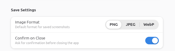 Screenshot Share Settings