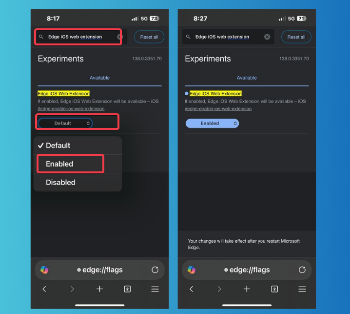 Select Enable Ios Web Extension