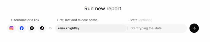 Adding name in Socialprofiler to create report.