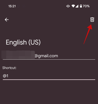 Deleting text shortcut from Gboard on Android.