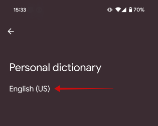 Selecting language in Gboard Settings. 