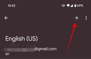 Pressing "+" button to add a new text shortcut for Gboard.