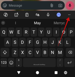 Pressing the three dot icon on ShiftKey app while using WhatsApp. 