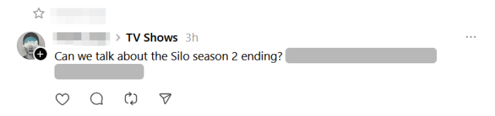 Hidden text view on Threads app from PC. 