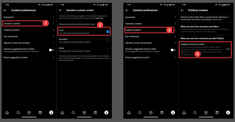 Tweak Content Prefrence