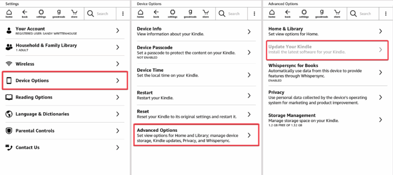 Update Amazon Kindle