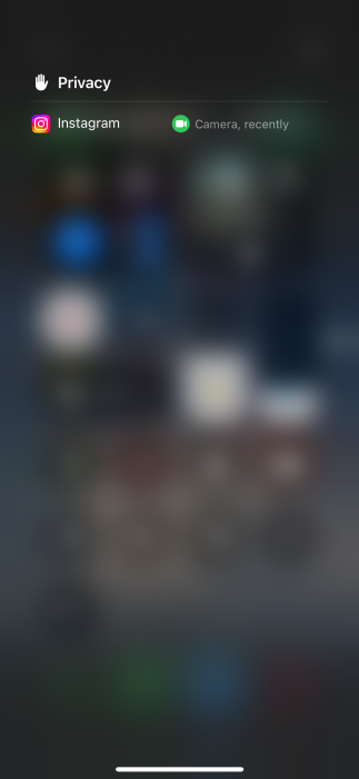 Viewing permissions for active apps on iPhone. 