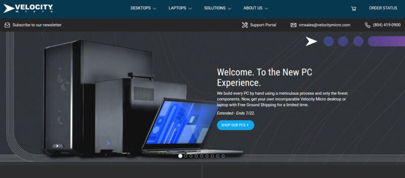 Velocity Micro website home page