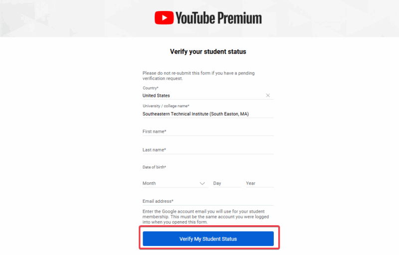 Verify Student Id Youtube Premium