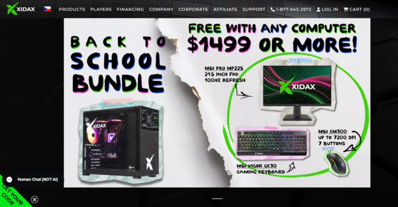 Xidax website home page