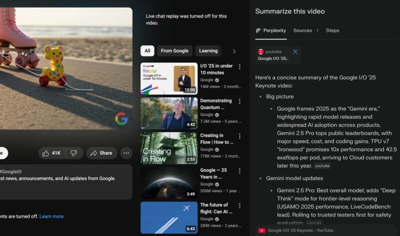 Comet showing Video Summary