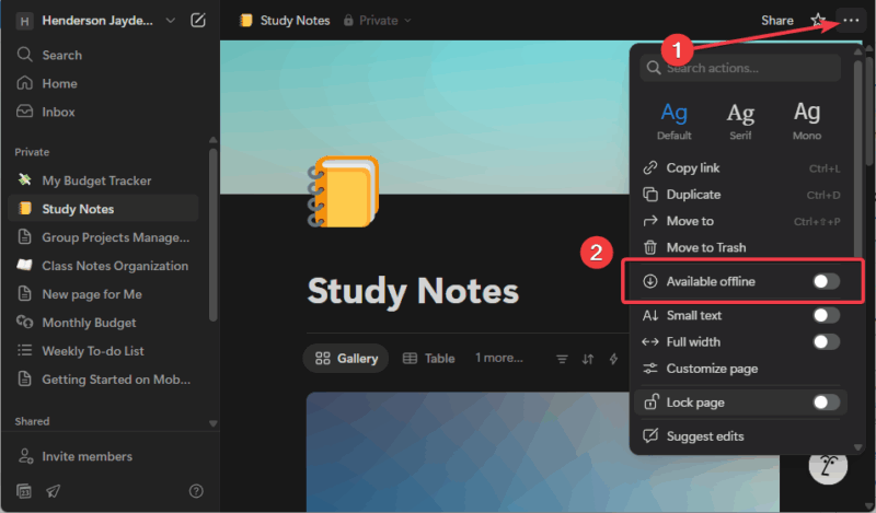 Notion Available Offline