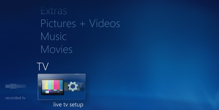"Live TV setup" with WMC provided a TV tuner was already set up.