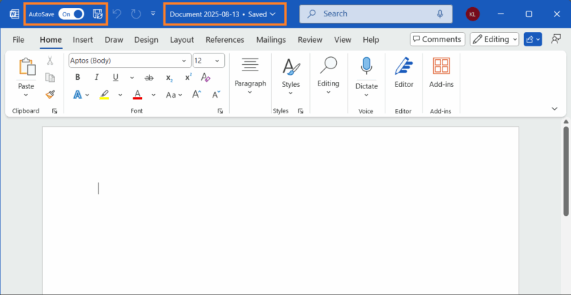 Word's Auto Cloud Save