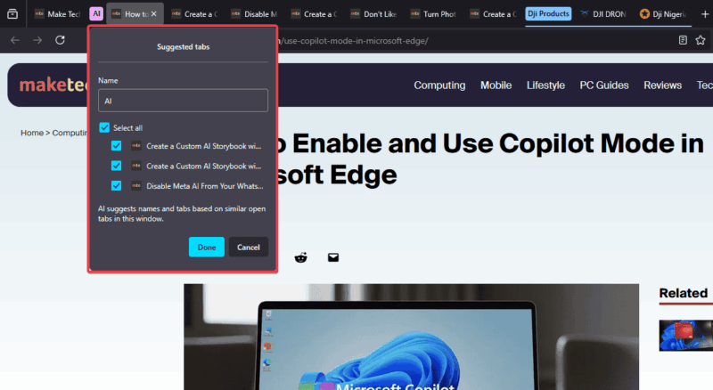 Ai Enahnced Smart Tab Feature In Firefox