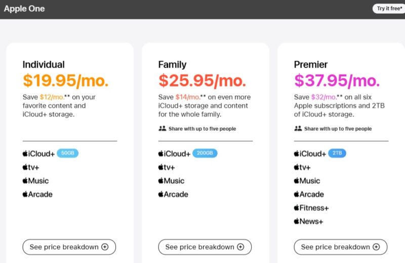 Apple One bundles to help avoid Apple TV Plus price hike.