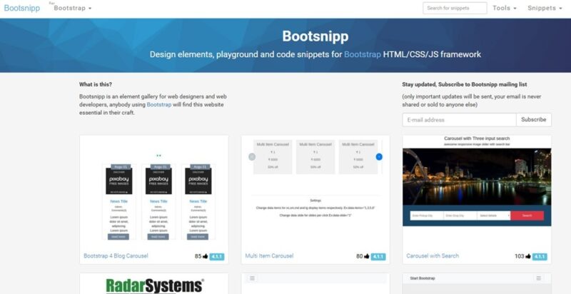 Viewing the latest Bootsnipp samples.