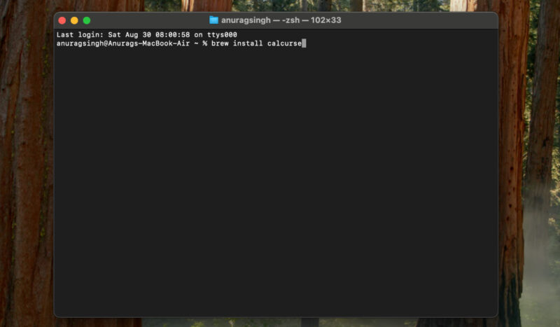 Calcurse Install command in terminal