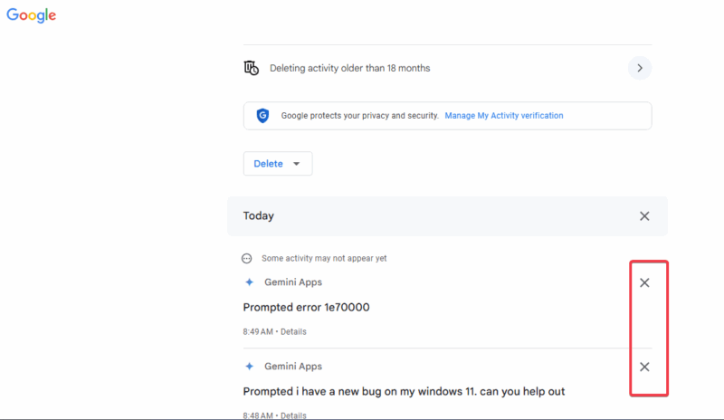 Delete Specific Chats