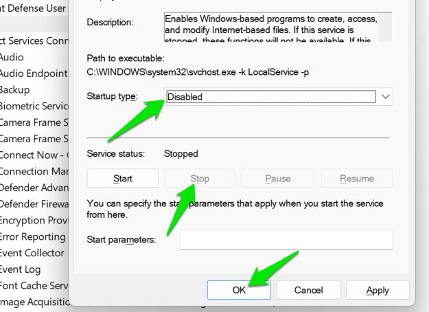 Disabling Webclient in Services app