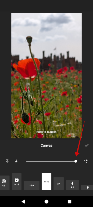 Expanding wallpaper with InShot app. 
