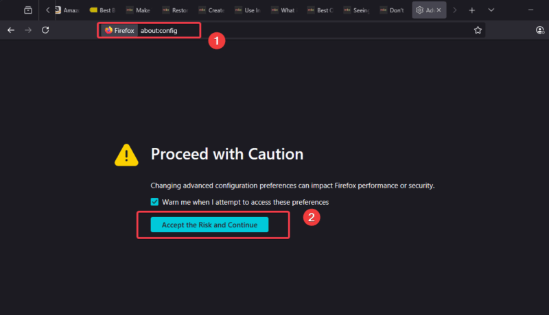 Firefox Advanced Configuration