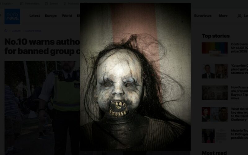 Webpage view with Scary Tabs installed. 