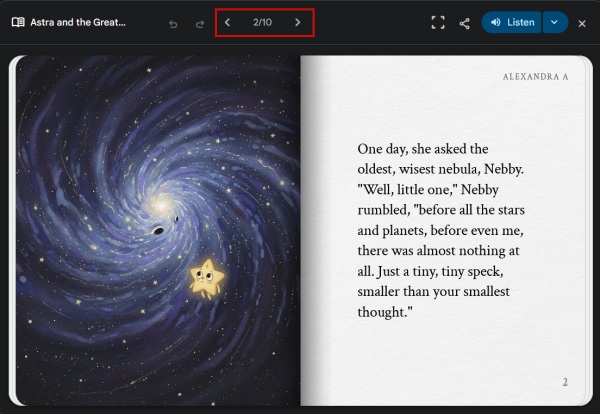 Browsing storybook on Gemini on the web. 