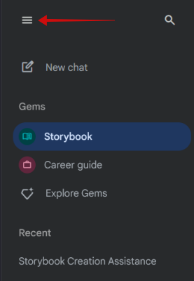 Accessing Gemini Gems on web. 