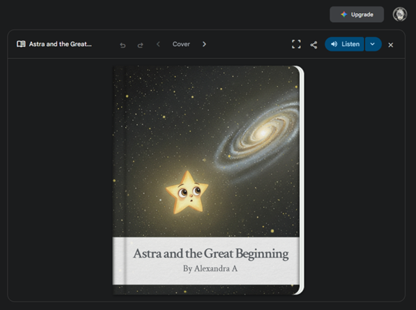 First storybook created with Gemini view on the web. 